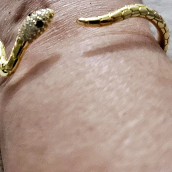 Neiman Marcus Adjustable Snake Open Bangle Cuff Bracelet - Picture 5 of 6